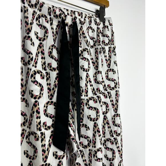 Victoria’s Secret Lightweight Sleep Pants Leopard Print Letters Size Medium - Picture 2 of 6